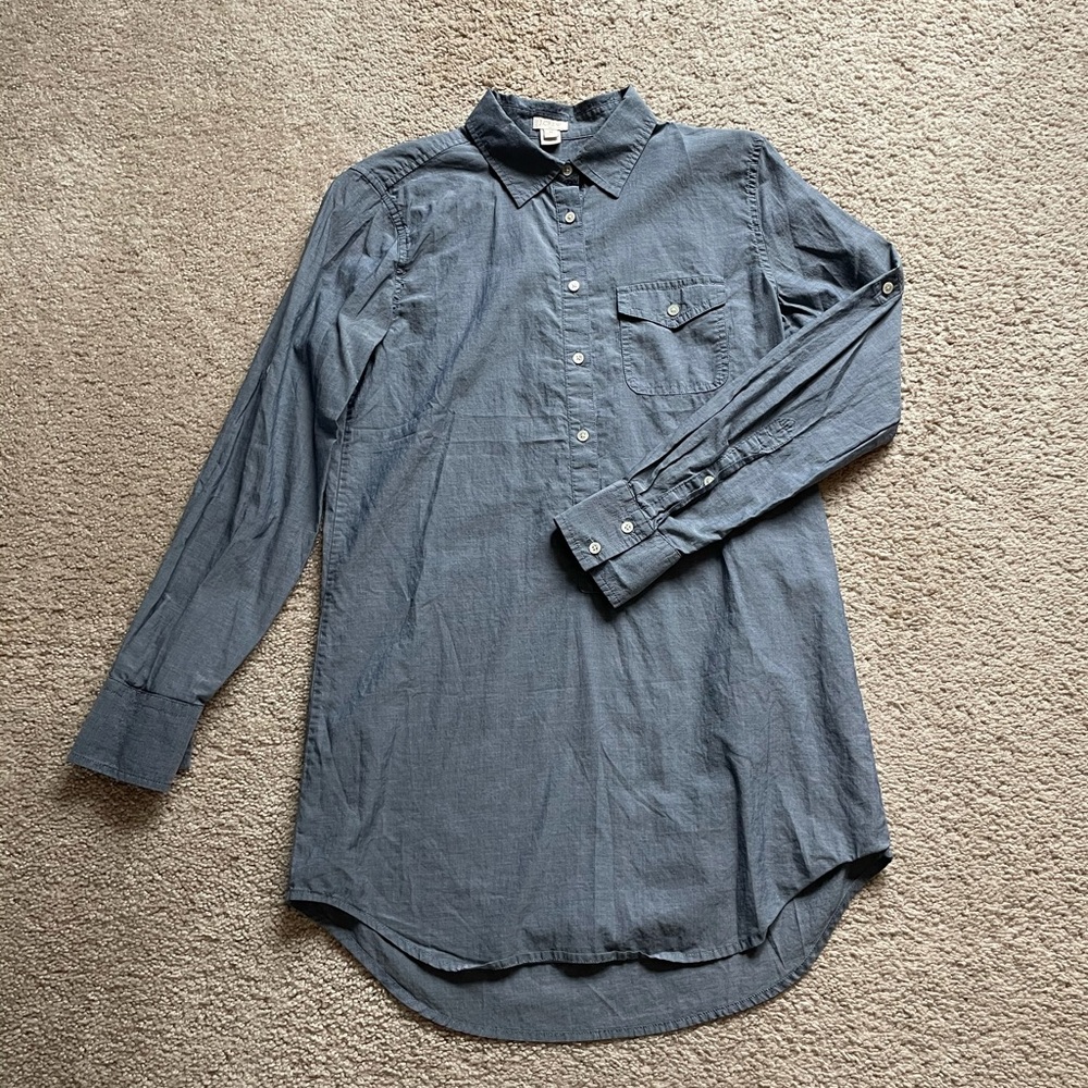 J Crew long sleeve button up dress
